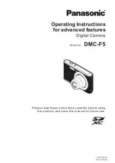 Panasonic Lumix F5 manual. Camera Instructions.